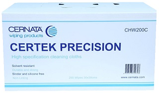 CERTEK Lint Free Wipes Dispenser Case of 200 30x38cm